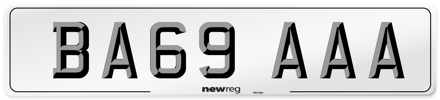 BA69 AAA Number Plate from New Reg